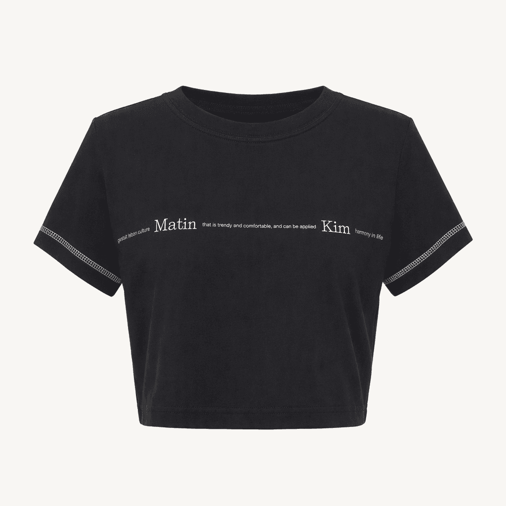마뗑킴 블랙 크롭티