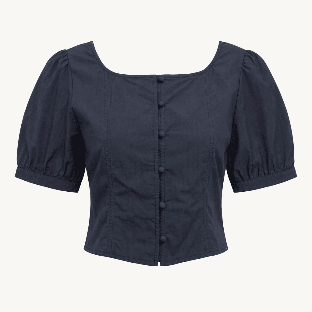 무신사 스퀘어넥 크롭 블라우스