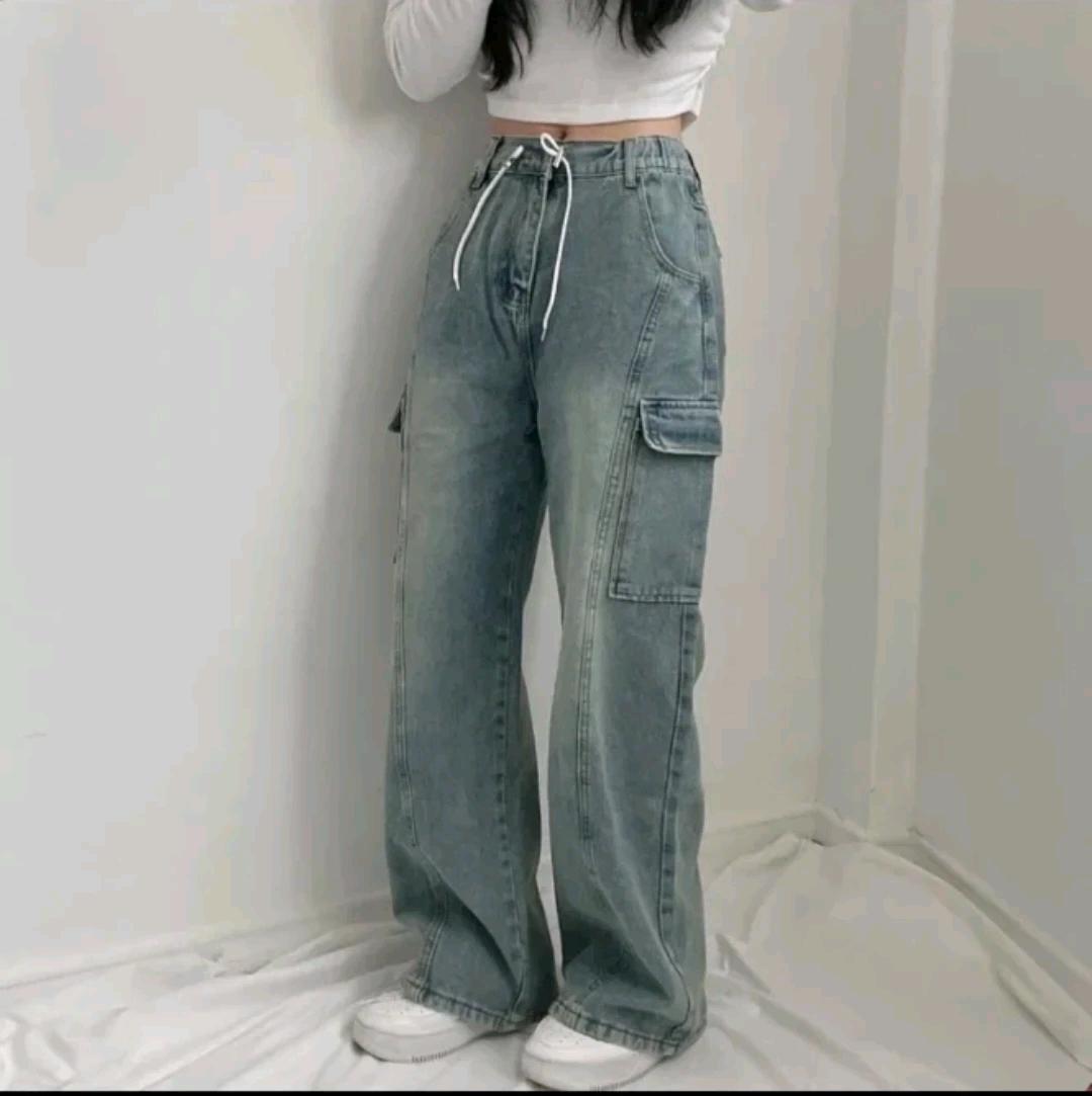 연청 카고 데님 와이드 팬츠L 3