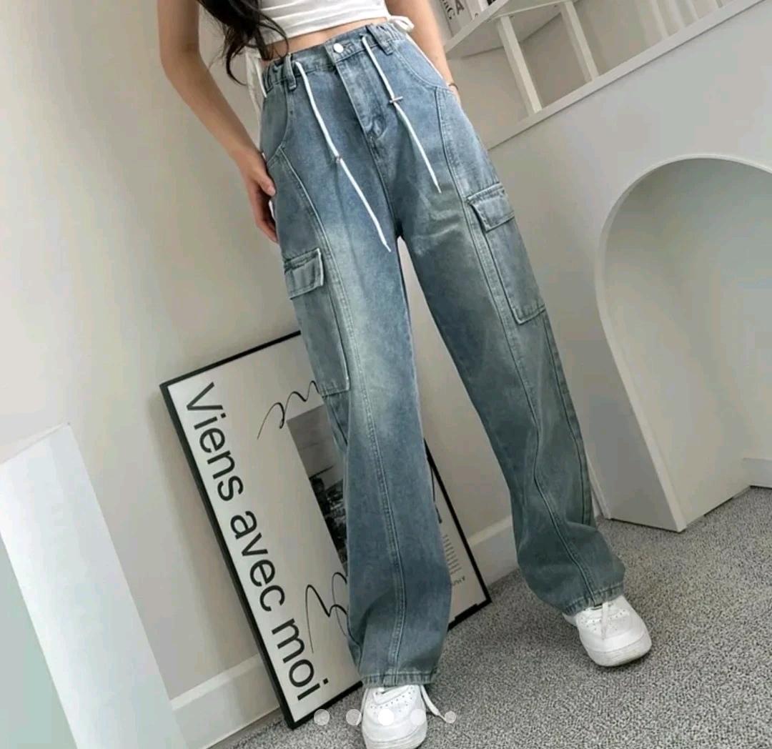 연청 카고 데님 와이드 팬츠L 2