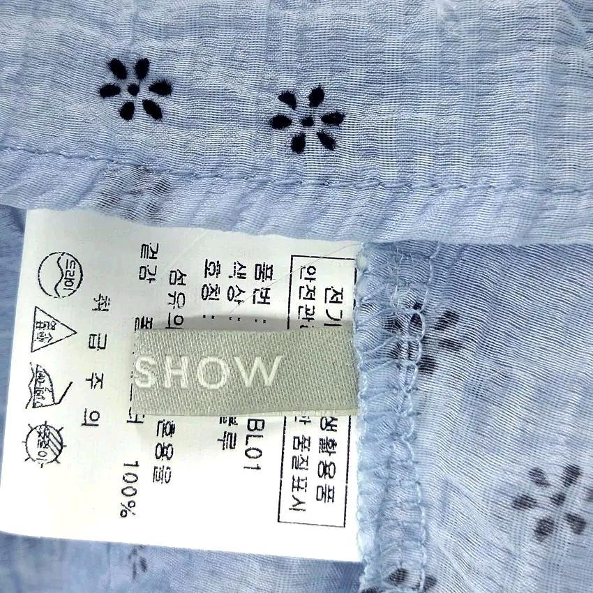 러브앤쇼 여성 여름 얇은 숏 반팔블라우스 연블루F(HU46498) 5