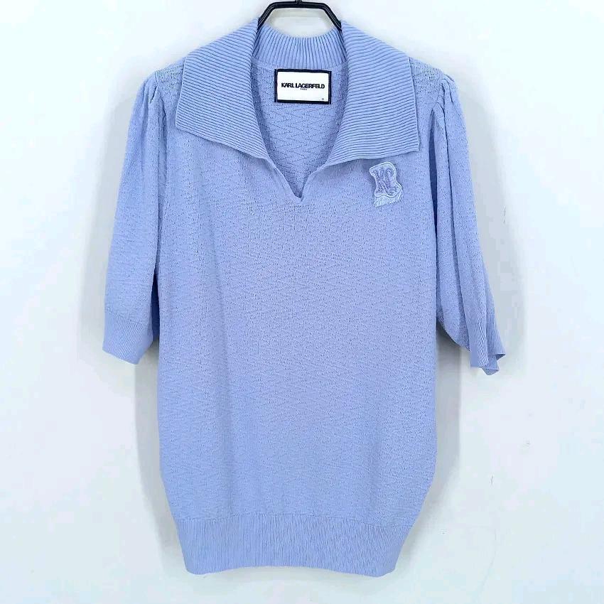 칼라거펠트 여성 춘하 반팔니트티 파스텔블루95 (HU46499) 2