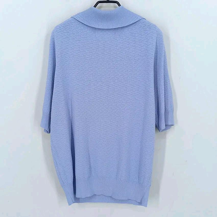 칼라거펠트 여성 춘하 반팔니트티 파스텔블루95 (HU46499) 3