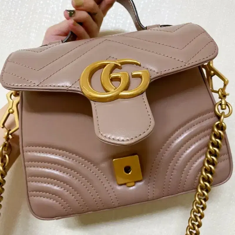 구찌 마몬트 마틀라쎄 탑핸들 미니 체인백 정품 4