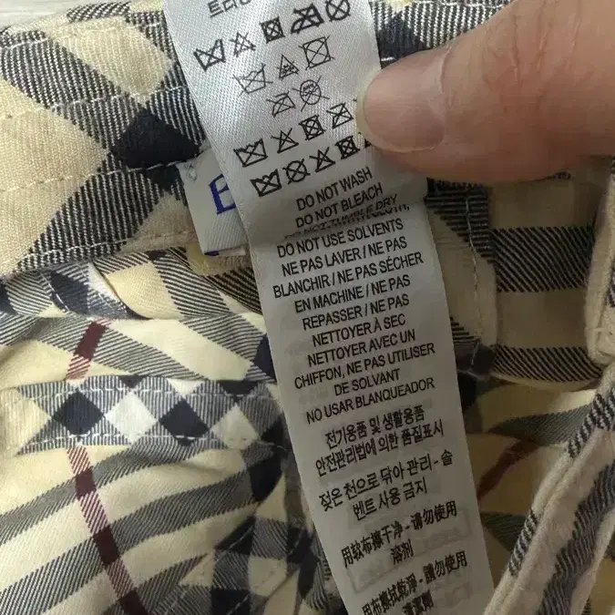 버버리 체크 코튼 베이스볼 캡 스톤 XL사이즈 5