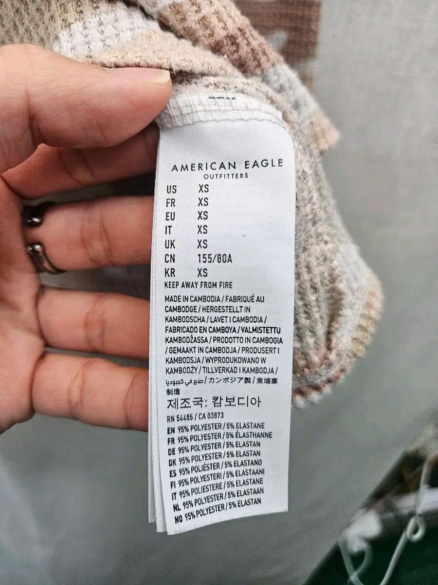 아메리칸이글 카모 와플 긴팔 티셔츠.496 5