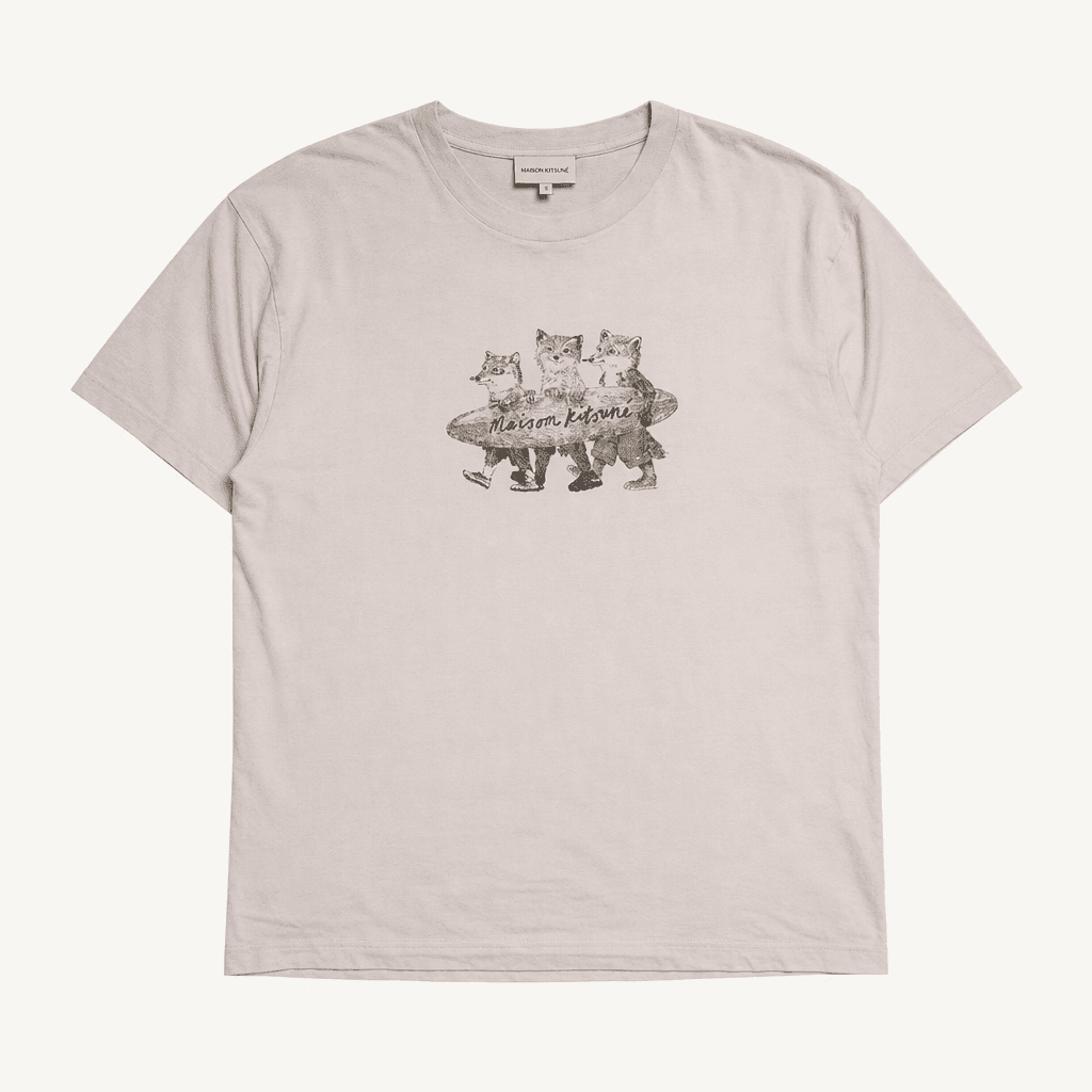 MAISON KITSUNE 서프 폭스 릴렉스 티셔츠 밀크쉐이크 S