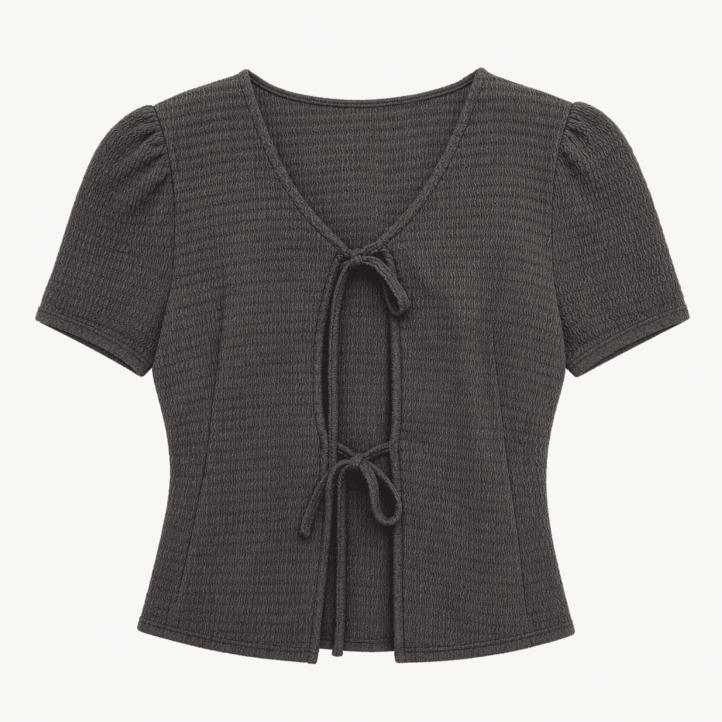SHEIN 브라운 스트레치 리본 카디건 1