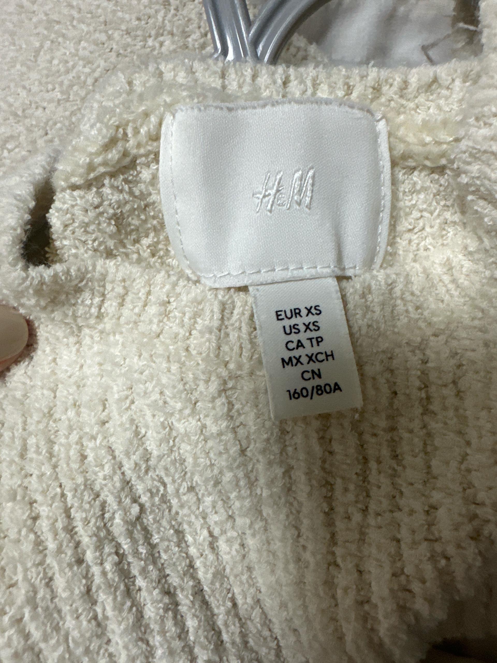 H&M 골지 캡소매 니트 티셔츠 아이보리 4