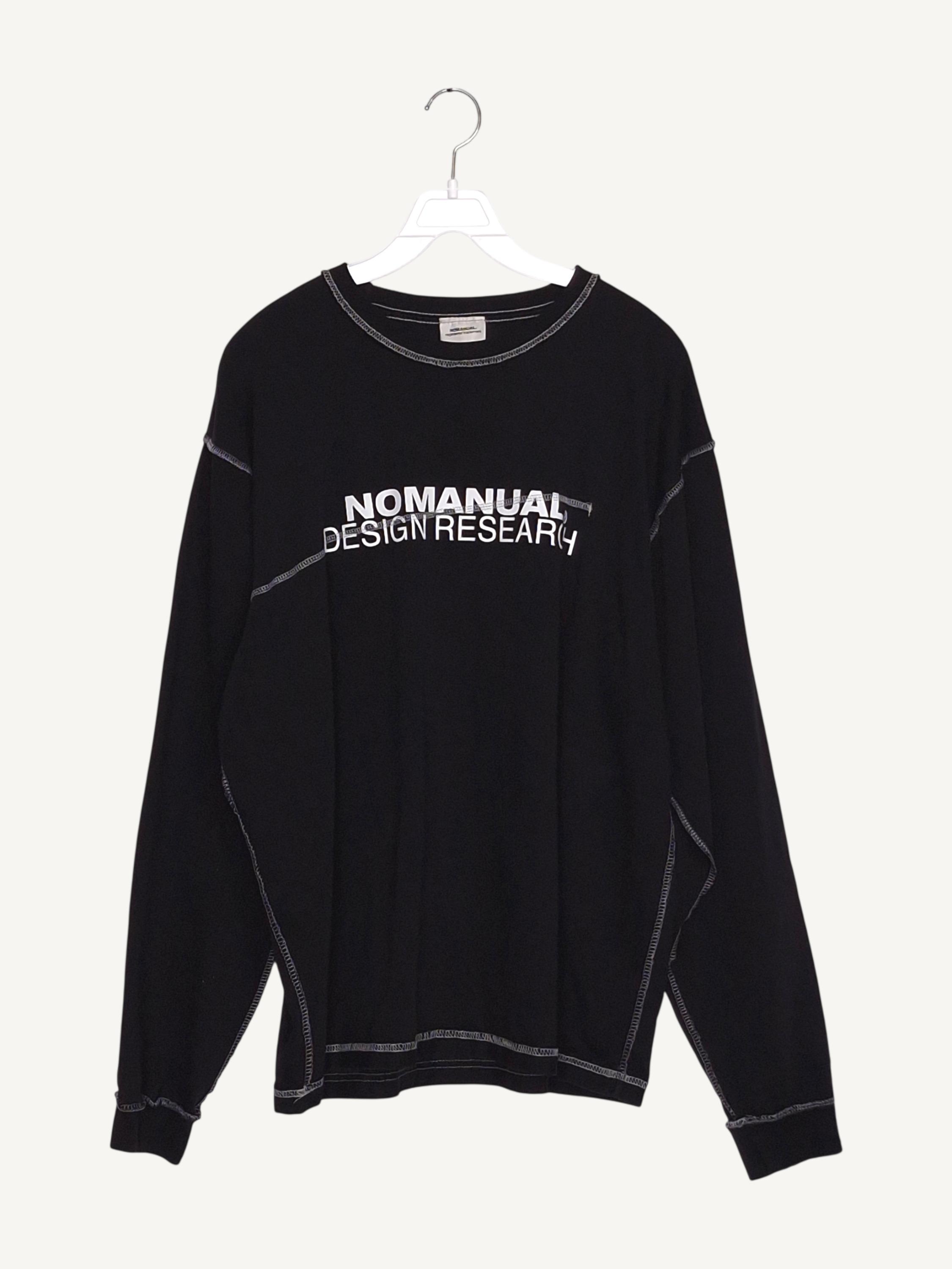 노매뉴얼 NOMANUAL 검정 긴팔티셔츠 L [A857] 2