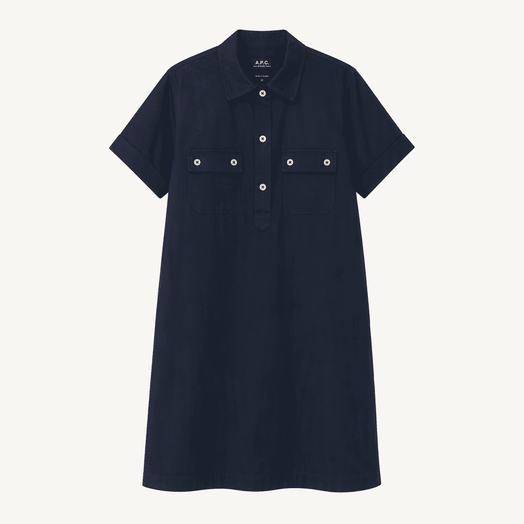 A.P.C. 아페쎄 코튼 셔츠 원피스 네이비
