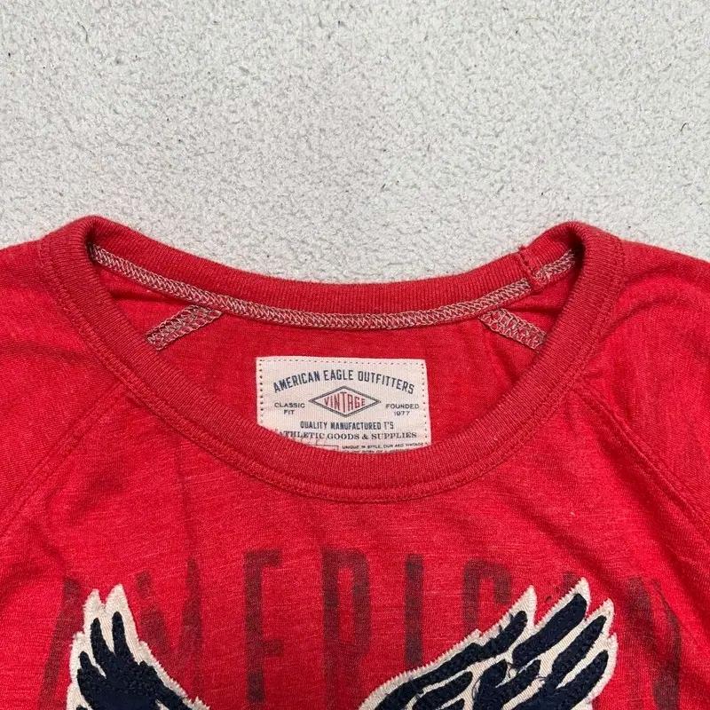 AMERICAN EAGLE 빈티지 반팔티 레드 S 5