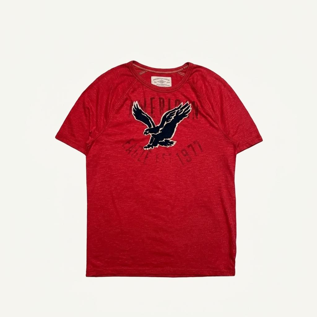 AMERICAN EAGLE 빈티지 반팔티 레드 S