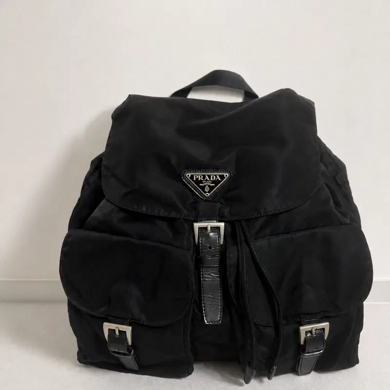 (PRADA 정품) 프라다 블랙 나일론 투포켓 백팩 3