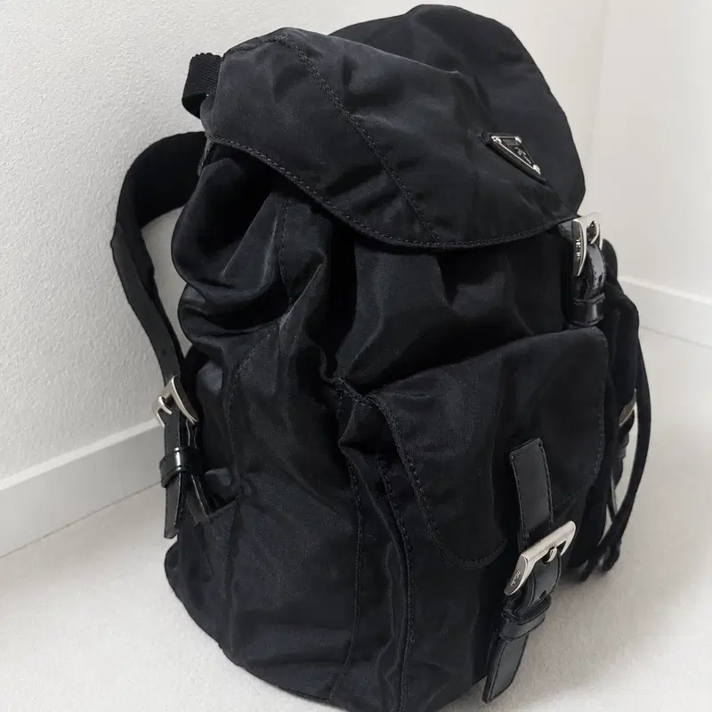 (PRADA 정품) 프라다 블랙 나일론 투포켓 백팩 8