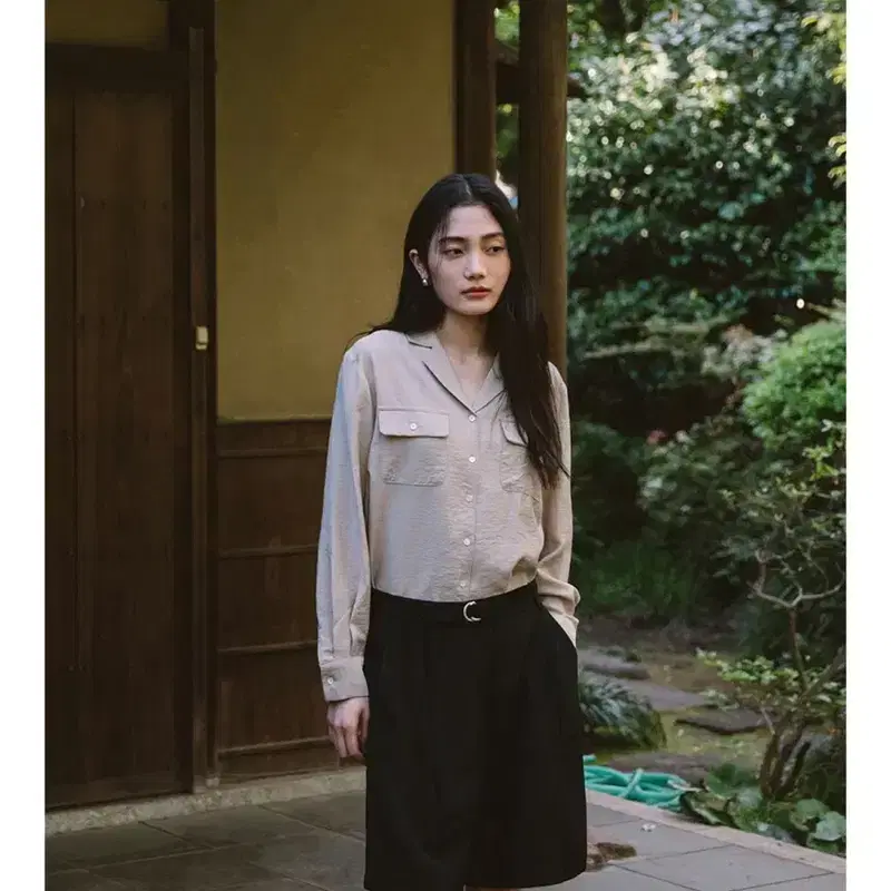 시야쥬 오픈카라포켓셔츠 모카베이지 새상품 2