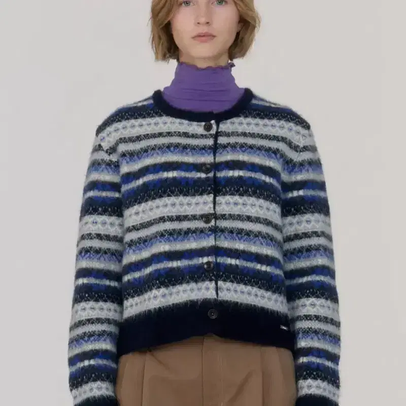 시엔느 Grandpa Jacquard Cardigan 2