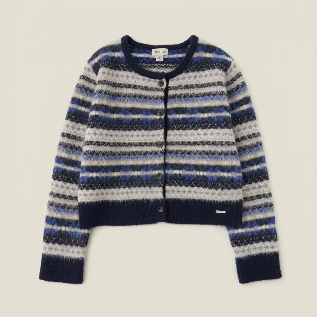 시엔느 Grandpa Jacquard Cardigan 1