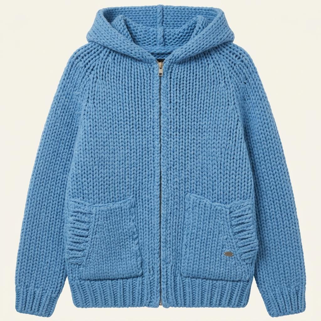론론 핸드메이드 뜨개 니트 집업 SHAWL HANDMADE KNIT ZIP UP 1