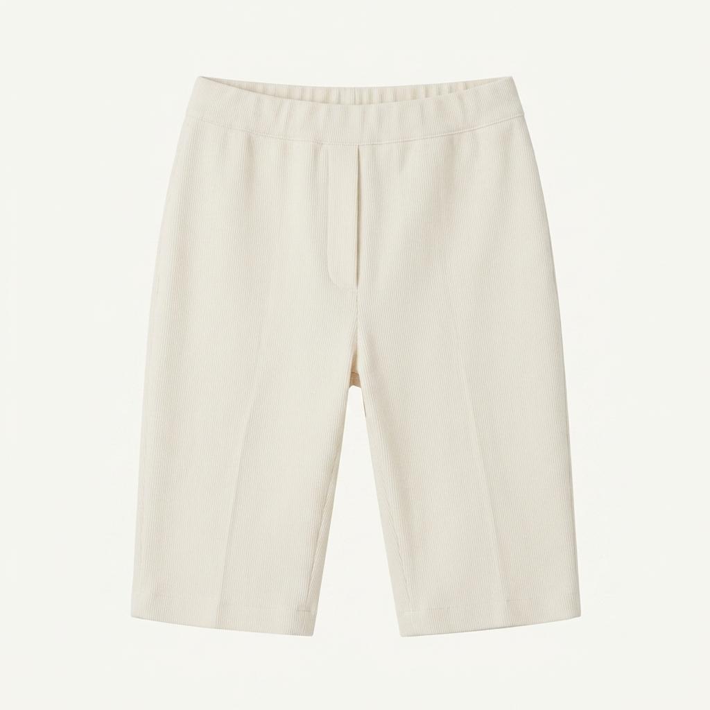 오버듀플레어 tight bermuda pants_ecru S 1