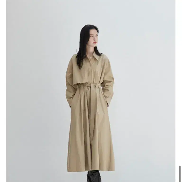 아무르무아르 트렌치 원피스 베이지 4