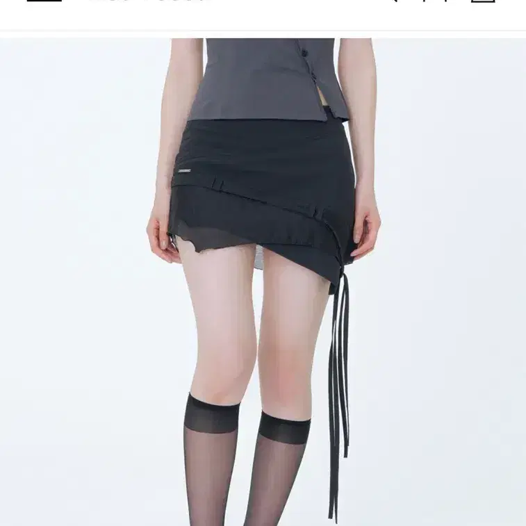 미세키서울 Diagonal sheer string mini skirt 2