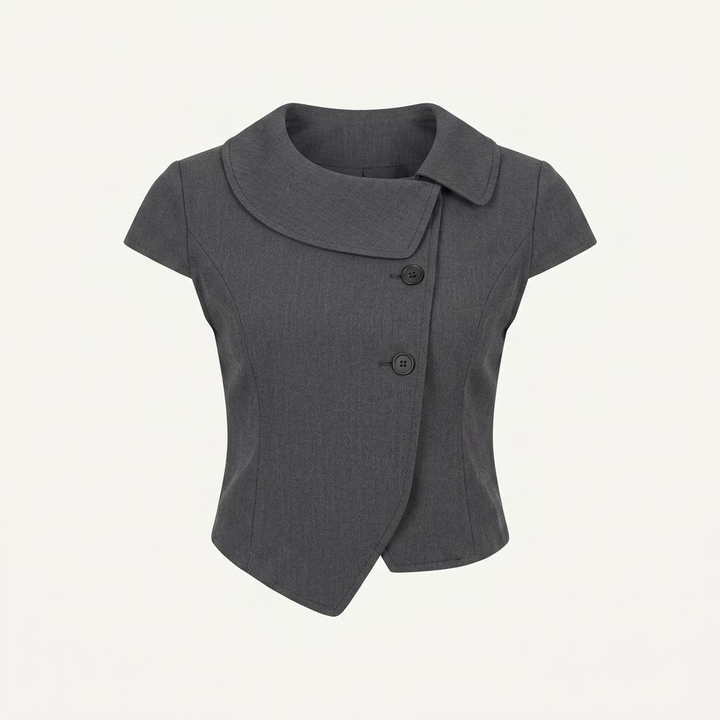 미세키서울 Crop round collar jacket CHARCOAL 1