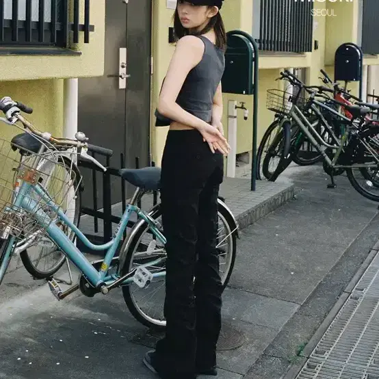 미세키서울 Tokyo shirring turban cap BLACK 2
