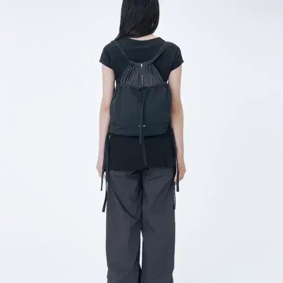 미세키서울 Sheer layered gym sack CHARCOAL 3