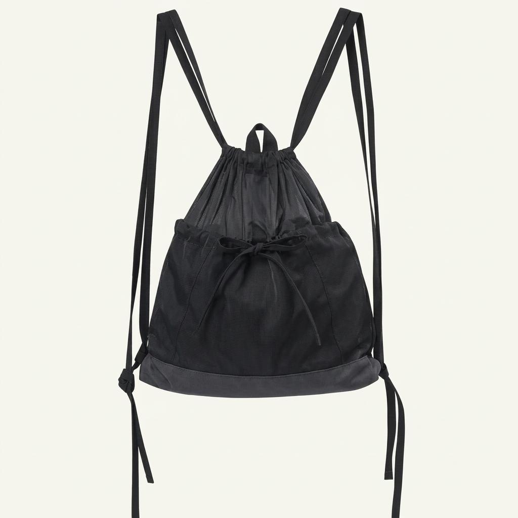 미세키서울 Sheer layered gym sack CHARCOAL 1