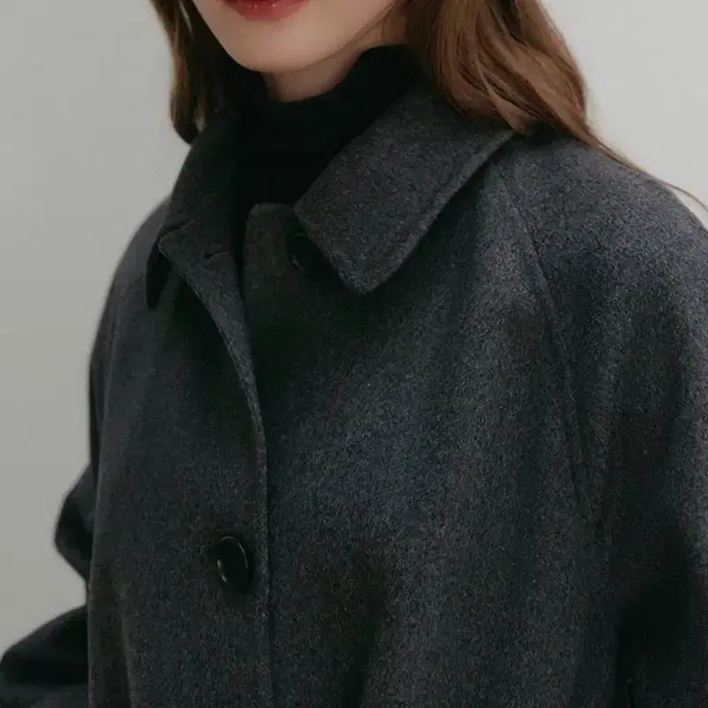 룩캐스트 리앤 울 핸드메이드 하프코트 차콜 4