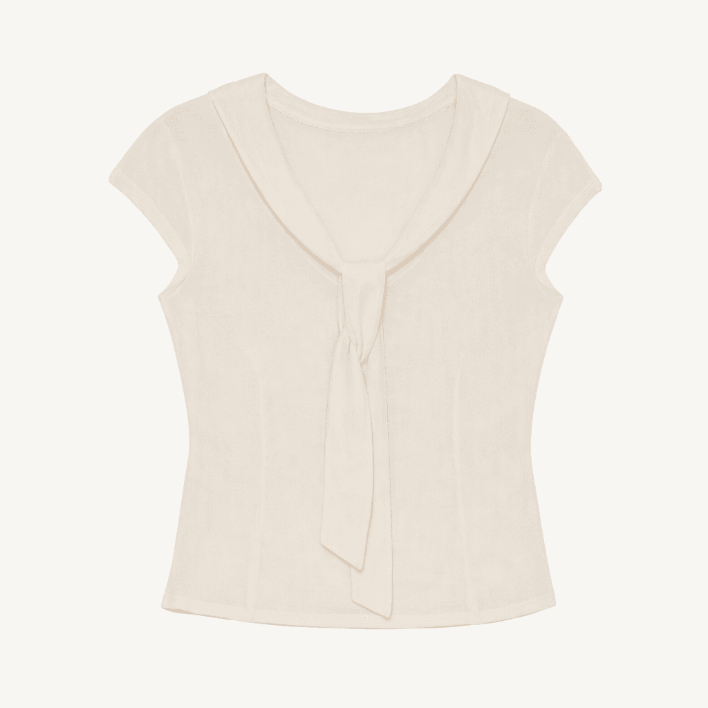 킨더살몬 valois bowtie top cream 이주미 착용 1