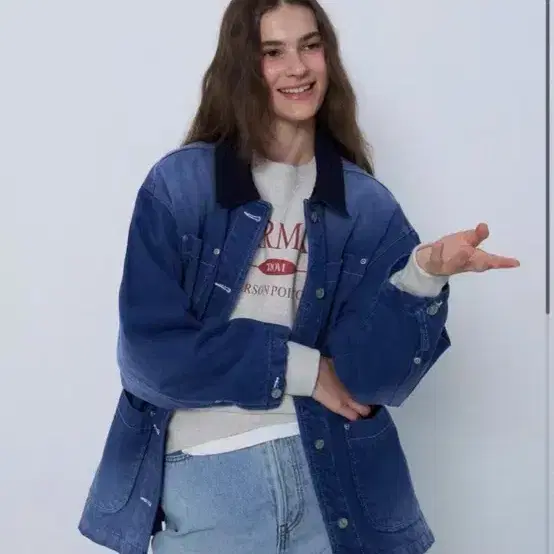 새상품 그로브 GROVE freed denim jacket 2