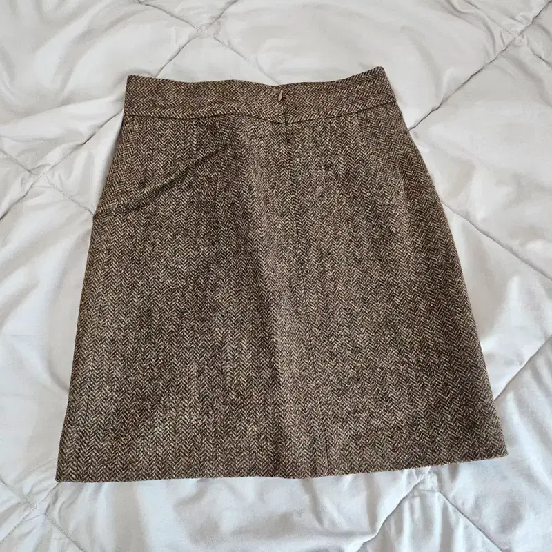 플로움 Becoming Lady Mini Skirt 헤링본 브라운 울 스커트 M 6
