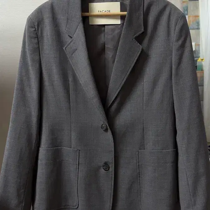 파사드패턴 썸머울 릴렉스 재킷 M 차콜 6