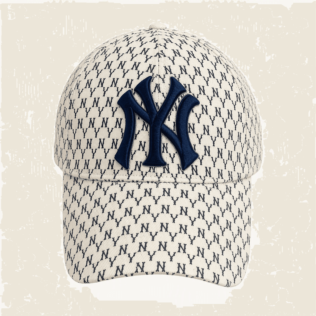 MLB NY 모노그램 야구 모자 베이지 1