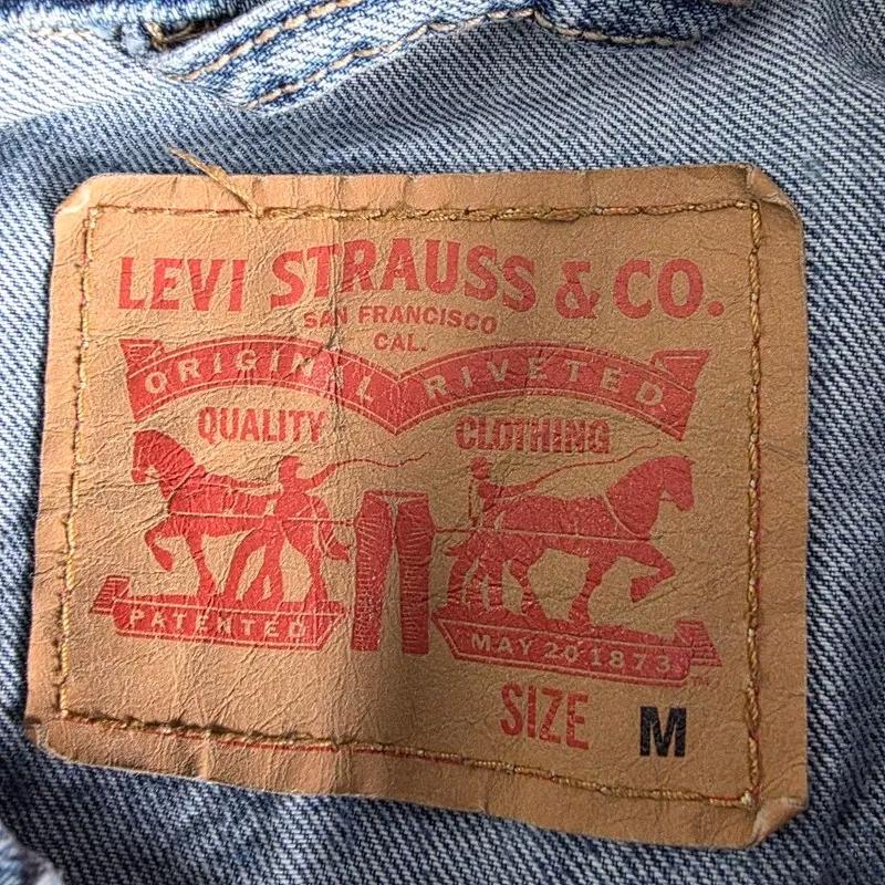LEVIS 워싱 데님 트러커 베스트 M 6