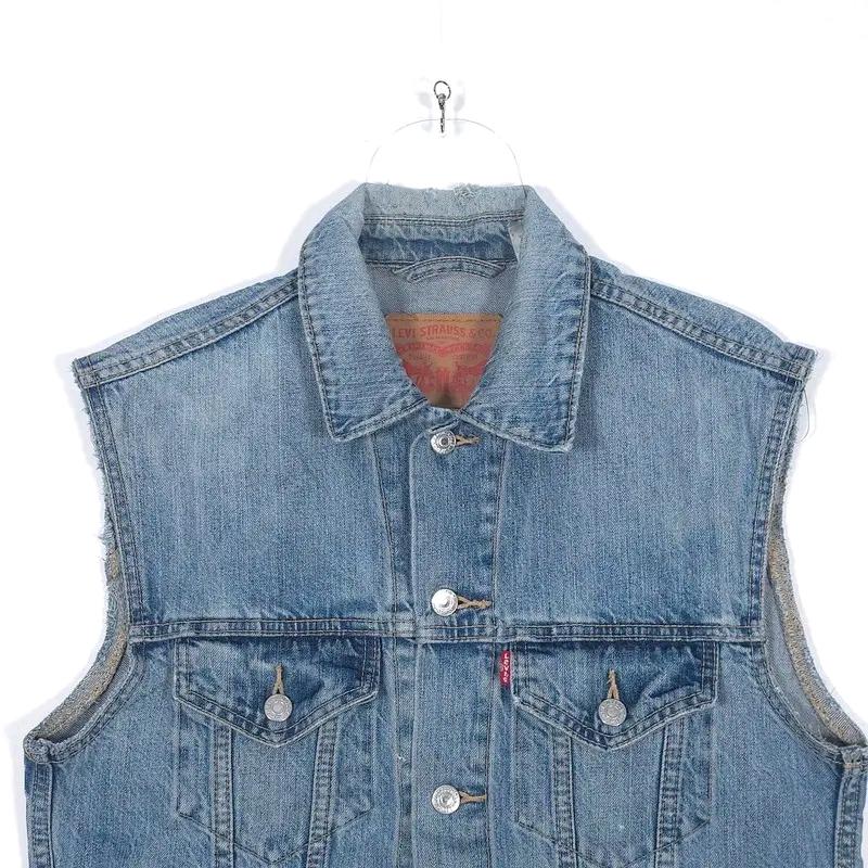 LEVIS 워싱 데님 트러커 베스트 M 4