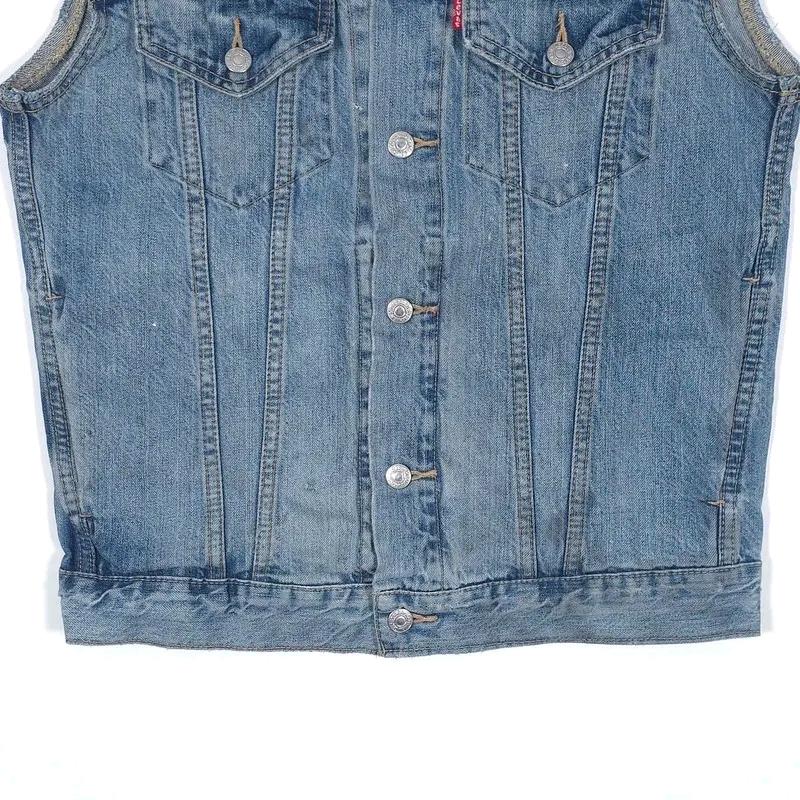 LEVIS 워싱 데님 트러커 베스트 M 5