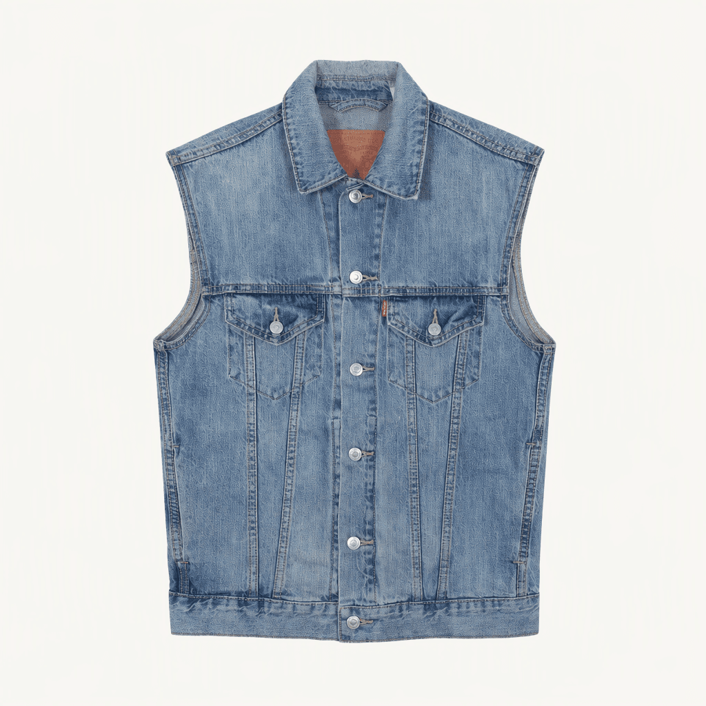 LEVIS 워싱 데님 트러커 베스트 M