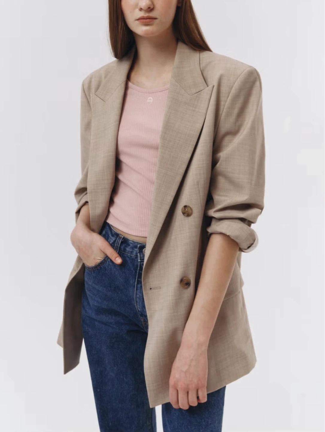 던스트 Unisex 더블 자켓 (Soft Greige) 2