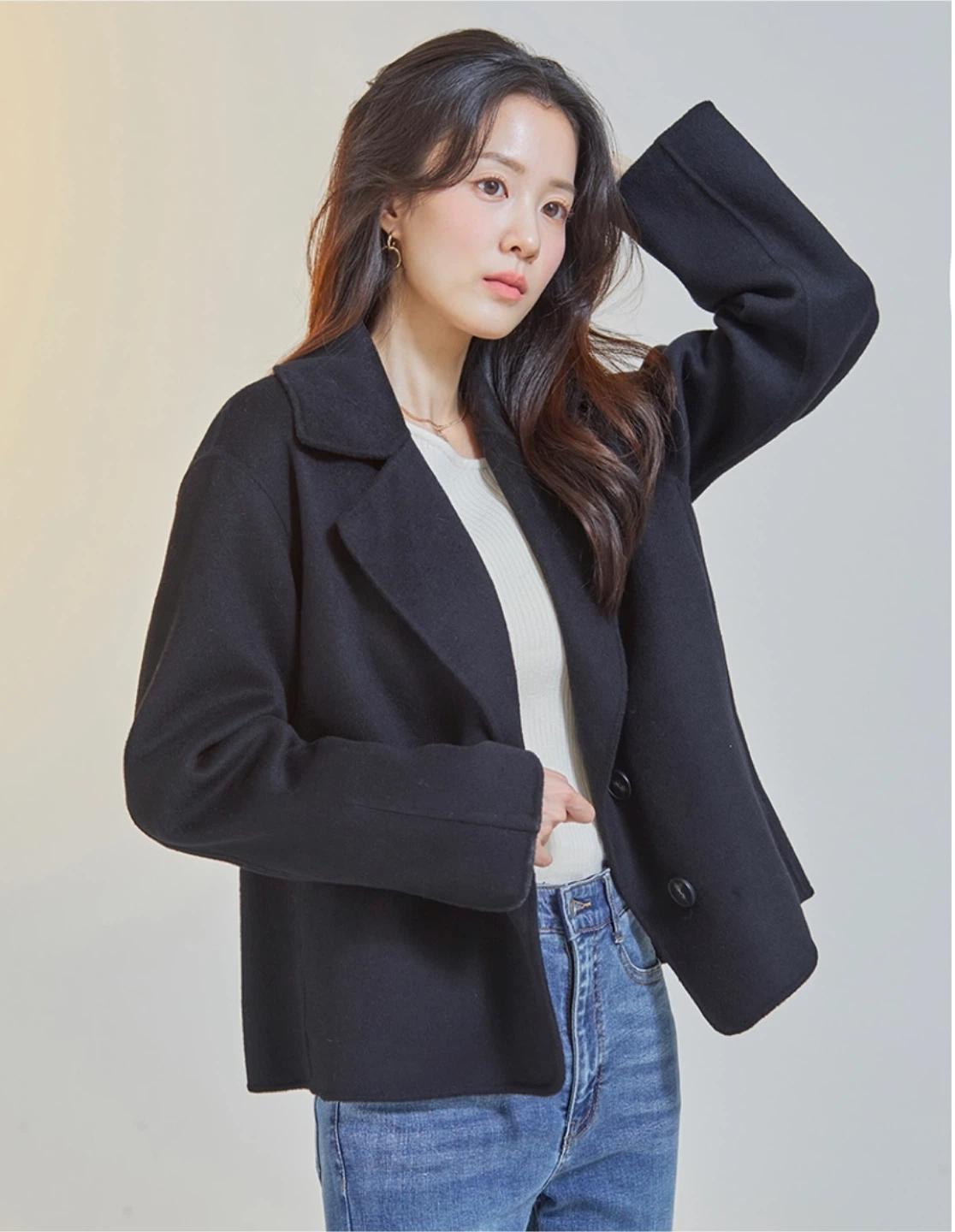로엠 싱글 코트 블랙 2