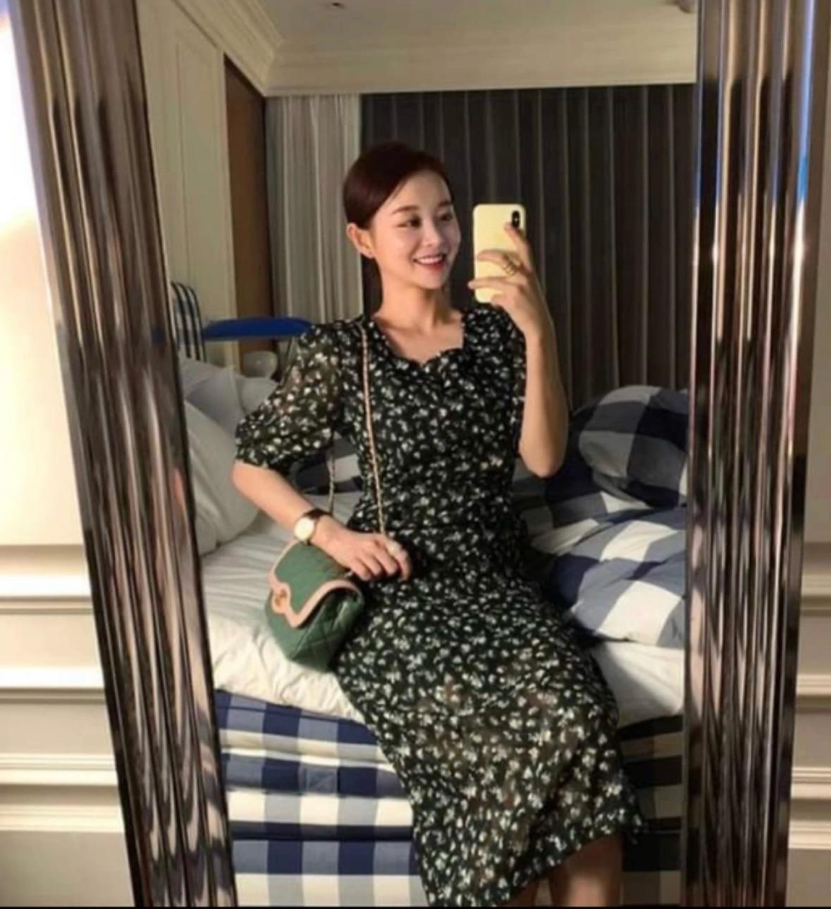 임블리 플라워 패턴 미디 원피스 12