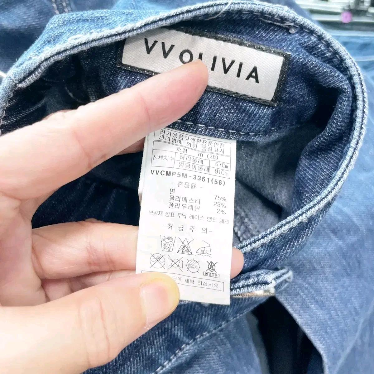 VVOLIVIA 2024 하이웨스트 세미부츠컷청바지28 6