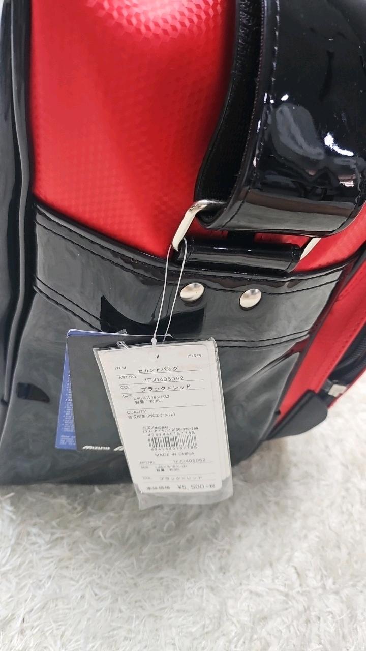미즈노 에나멜 스포츠 숄더백 블랙 레드 5