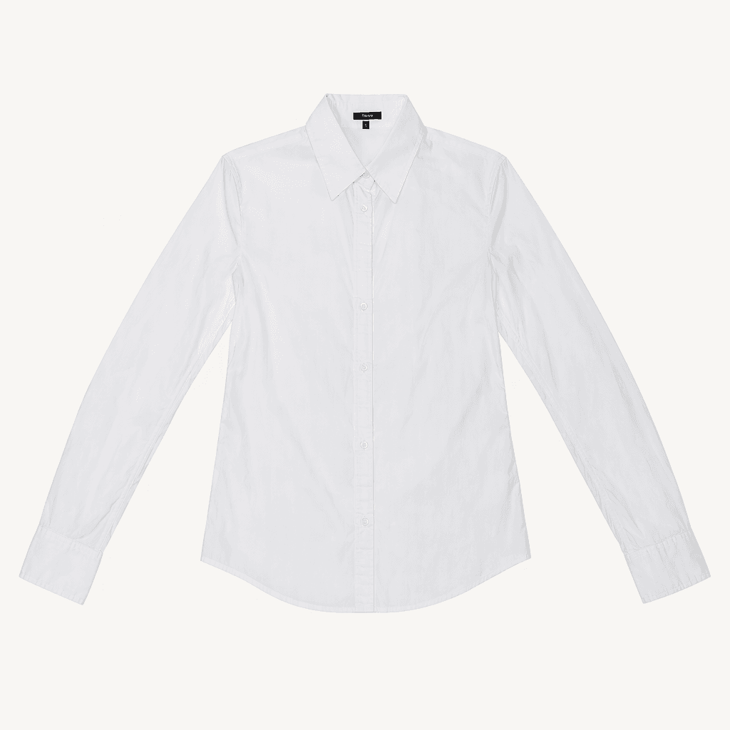 띠어리 화이트 코튼 긴팔 셔츠