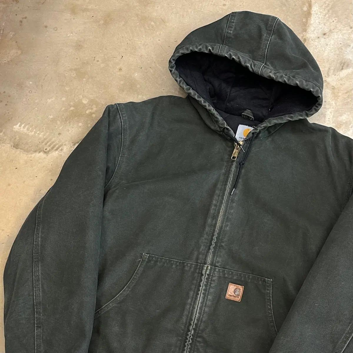 XL 칼하트 J130 덕액티브 카키 후드 자켓 2