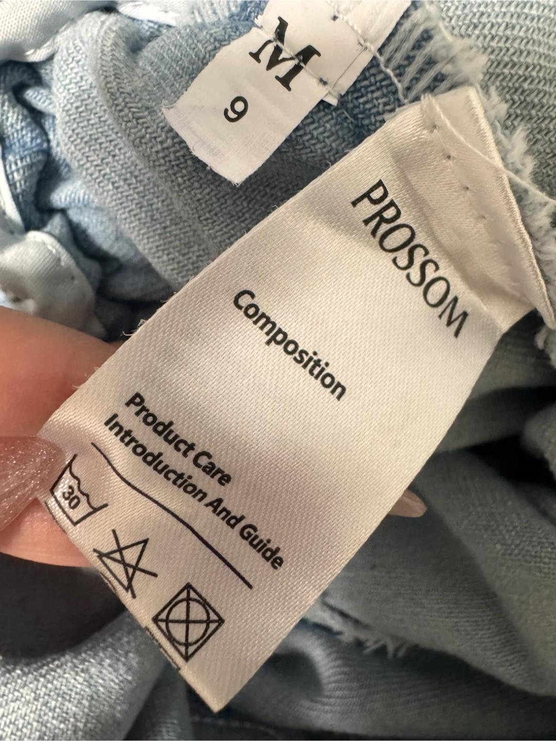 [1회시착/세탁] PROSSOM 연청 데님 롱스커트 M 4
