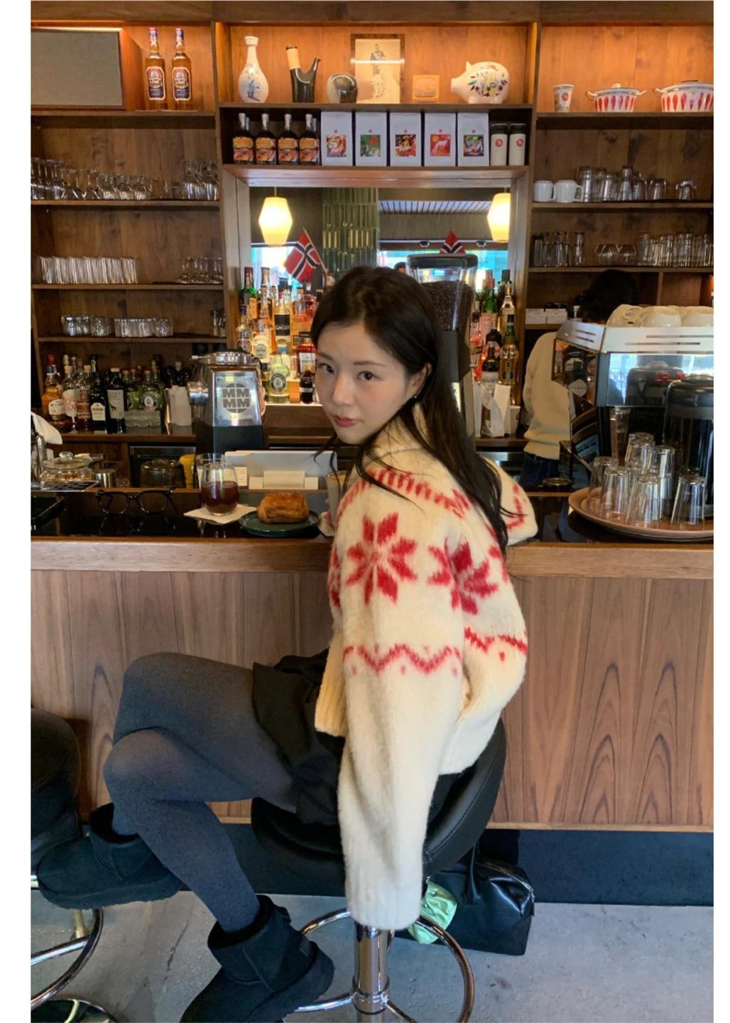 리엘 스노우볼 니트 가디건 아이보리 3