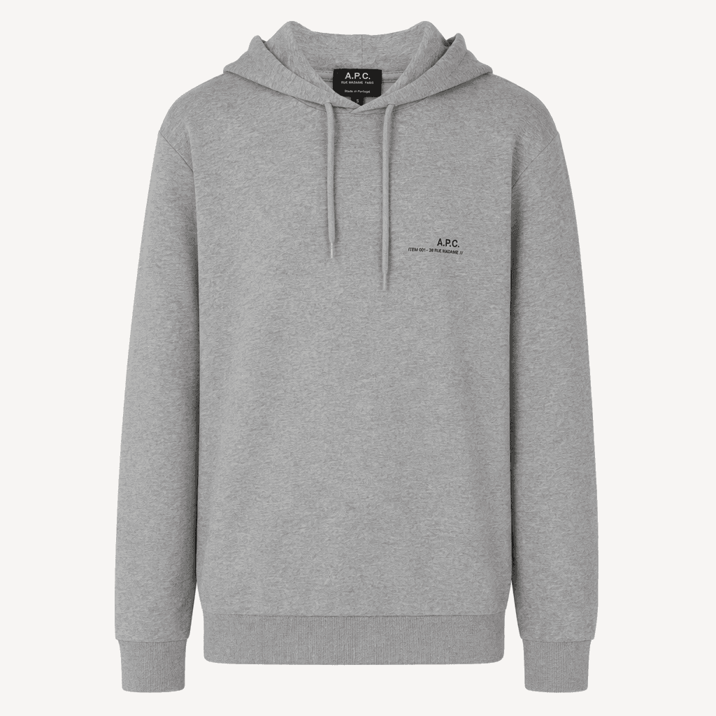A.P.C. 아이템 로고 후드 티셔츠 그레이